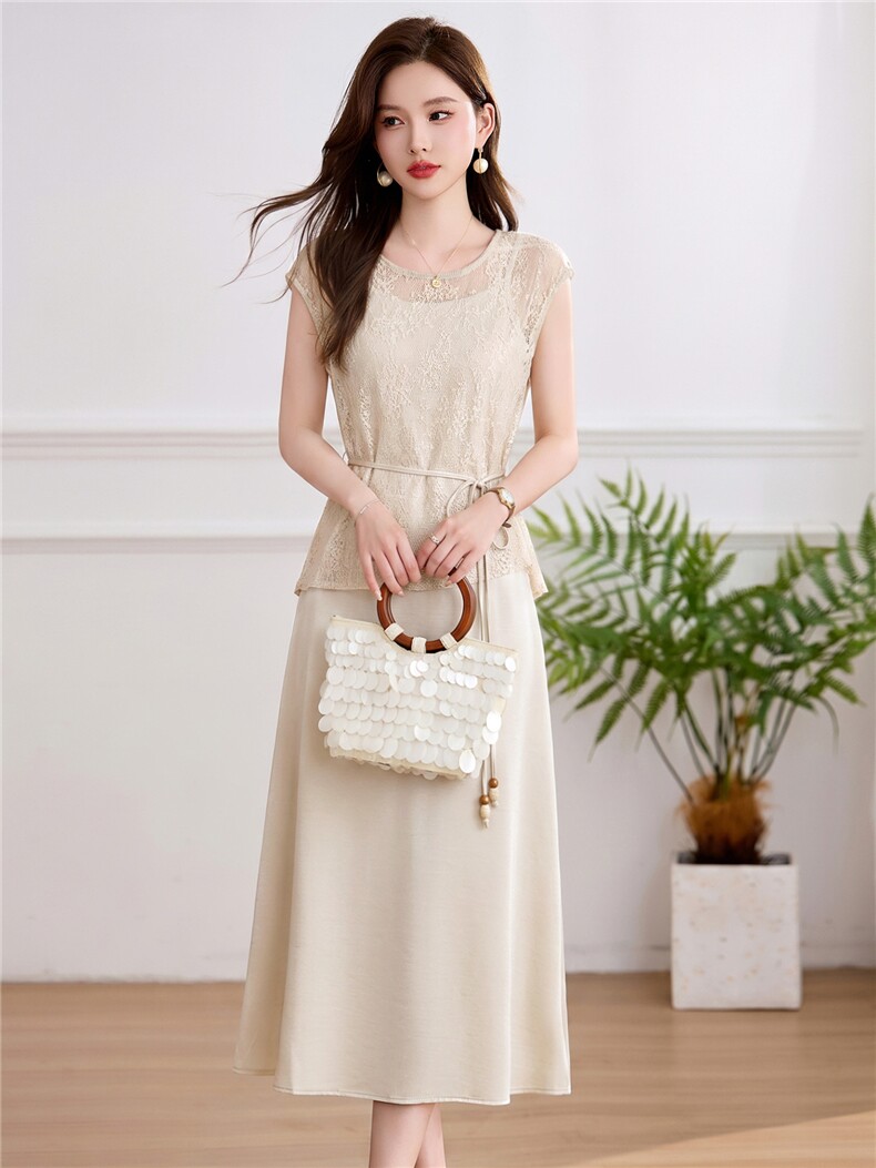 现货2026漂亮吊带连衣裙+上衣两件套夏天巨好看的套装女,女装套装/套裙,伊航服饰