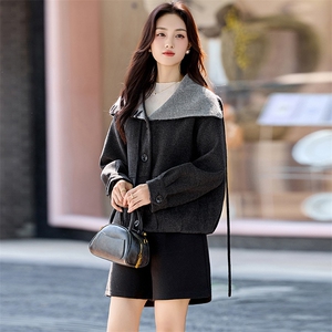 小香风毛呢呢外套女2025秋冬新款小个子短款气质显瘦好看上衣图片