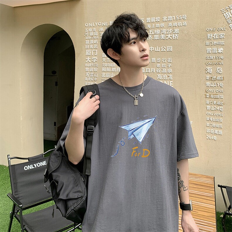 短袖男t恤纯棉夏季宽松2025新款打底衫大码青少年体恤潮TX416-P25,男装T恤,星座505-3