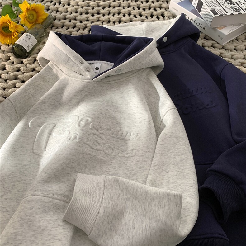 ！2026冬季加绒加厚凹凸印卫衣连帽衫外套WR2260JR-P65控98，女装短外套，星座815A