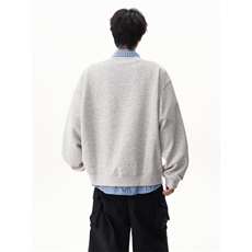 RL0687-P48网图重磅空气层开衫卫衣男宽松简约百搭上衣立领外套，女装短外套，电商C233