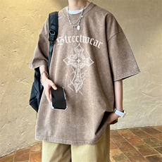 ！2023夏季新款男士水洗短袖T恤潮牌雪花半袖XT106P35，男装T恤，电商B220