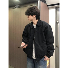翻领纯色设计感拉链夹克外套男士春秋宽松日韩男装，男装夹克，星座506A
