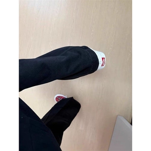 三条杠条纹拼接工装裤男美式高街cleanfit微喇直筒裤WLA4466-P45图片