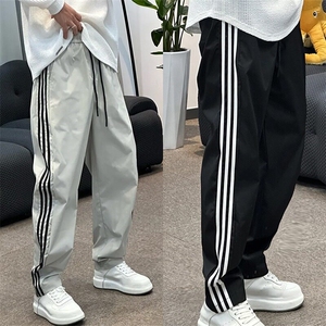 夏季薄款速干裤男士冰丝休闲长裤直筒运动裤潮流拖地裤情侣阔腿裤图片