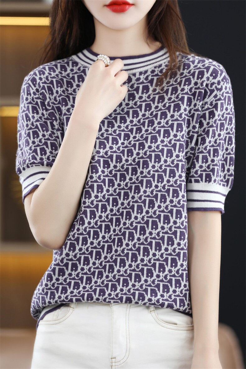 2025夏季新款清爽酥适棉质感短袖,女装T恤,忠诺羊绒