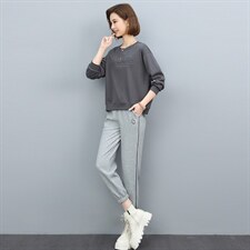 时尚套装女2021年新款运动休闲小香风上衣百搭小个子显高两件套潮，女装套装/套裙，玛其路