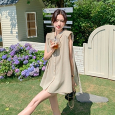 【新品现货】无袖阔肩宽松飘带短裤套装F553-P125-K188，女装套装/套裙，2C255