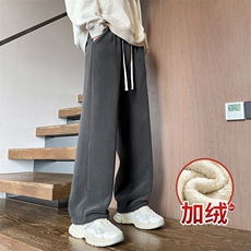 217-2-NK557-P45冬季新款羊羔绒加绒加厚直筒休闲裤男大码卫裤，男装休闲裤，星座217-2
