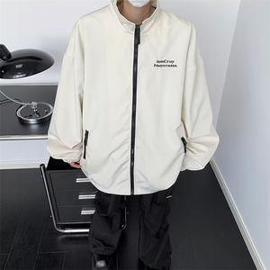 春秋季日系立领夹克衫男士新款潮牌衣服宽松休闲青少年冲锋衣图片