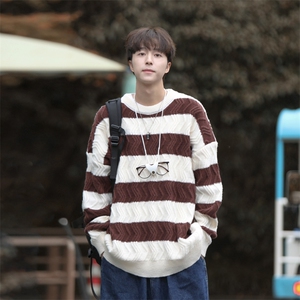 cityboy！条纹毛衣男士加厚麻花线衣男针织衫男XH03-P60图片