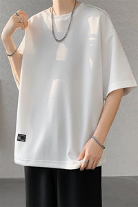 8XL-M 特大码美式男T侧面隐形口袋宽松内搭上衣冰丝短袖DX313P25图片
