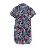 排多扣原创设计碎花2021年夏季短袖修身纽扣印花衬衫，女装衬衫，丽影随形