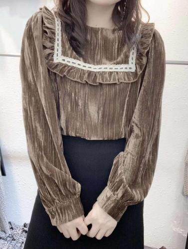 压皱丝绒衫，女装卫衣/绒衫，锦绣阁