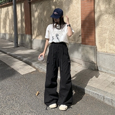 工装裤女小个子2026新款夏季薄款休闲阔腿裤宽松慵懒风YD9002-P75，男装牛仔裤，星座509