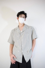 明星私服英伦学院风竖条纹短袖衬衫翻领外套口袋设计短袖P40，男装衬衫，电商B319