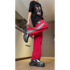 现货 夏季速干巴黎神裤撞色拼接条纹休闲运动长裤男K650-P45 控68图片