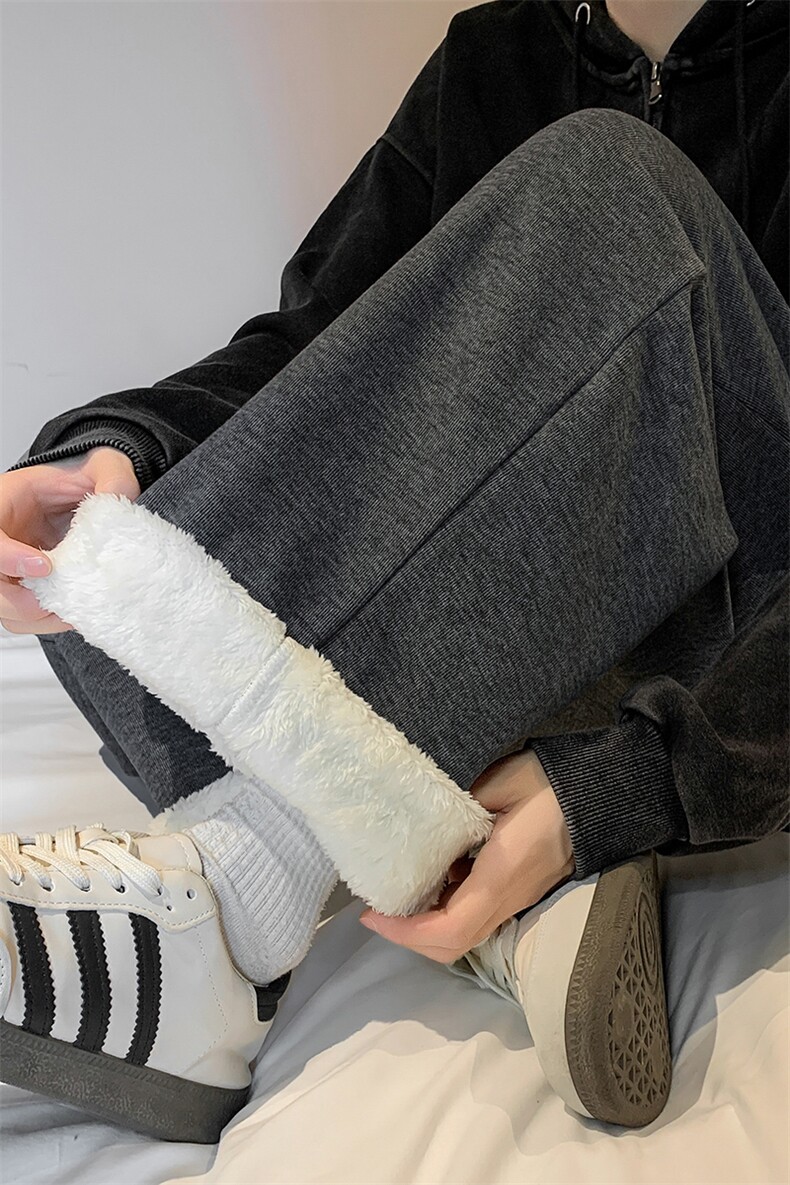 8XL-M特大码工装加绒裤男纯色宽松裤卫裤休闲基础款K995P65,男装休闲裤,电商D206-1