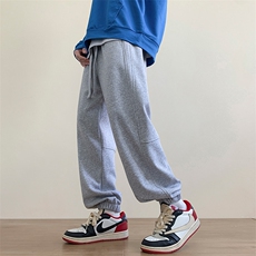 港风秋冬长裤本布织裤袋美式卫裤宽松休闲束脚卫裤K23305-P40控58，男装休闲裤，星座717