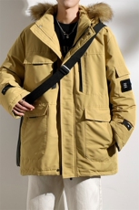 港风2026新品冬季宽松棉服派克服毛领冬装加厚外套D010-P145，男装棉衣，星座717