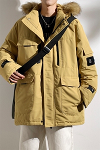 港风2026新品冬季宽松棉服派克服毛领冬装加厚外套D010-P145图片