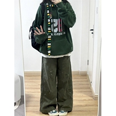 【有货】E07CC-特P58泼墨重磅水洗工装裤男美式复古直筒裤子，男装休闲裤，星座1007（原301D）