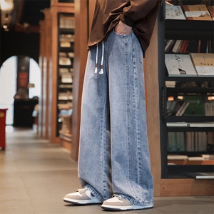 美式微喇牛仔裤直筒春季款潮牌潮牌阔腿休闲长裤男生Z9851-P40特图片