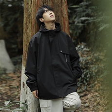 新款连帽冲锋衣夹克男山系户外潮流宽松休闲外套JK2302-P68，男装夹克，星座717