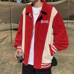 美式复古外套男春秋款设计感小众拼接潮流百搭棒球服夹克男 JKT50图片