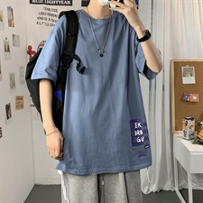 2021港风圆领青春休闲大码运动日系原宿潮流男士短袖宽松7006F25,男装T恤,星座227-7
