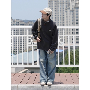 2025潮流潮牌宽松百搭男女美式教育时尚休闲情侣长袖潮卫衣刺绣图片