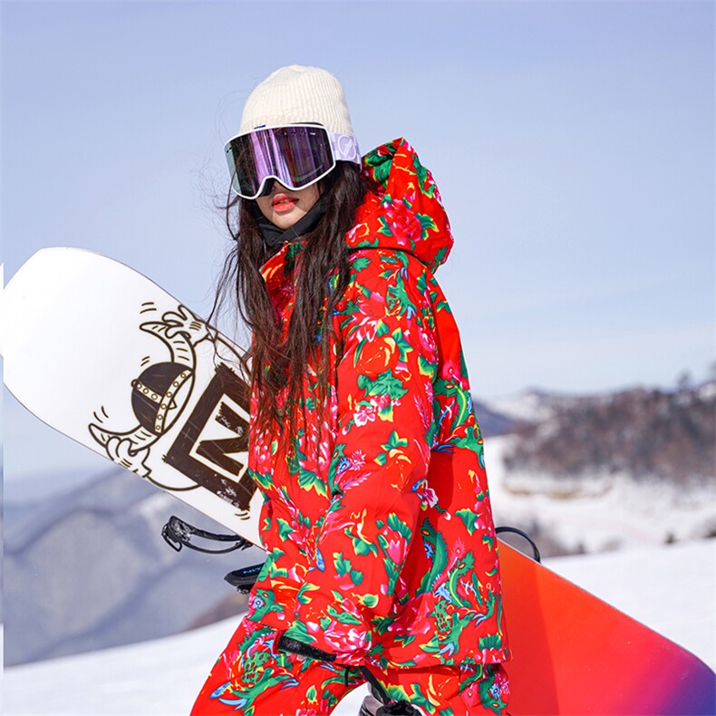 新款保暖大码东北大花袄男单板双板防风加绒滑雪服HF37-P175控265，男装棉衣，电商A001