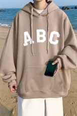 ！秋季重磅宽松大码港风ABC英文印花连帽卫衣LW53-特p35，男装卫衣，星座508（原C305）