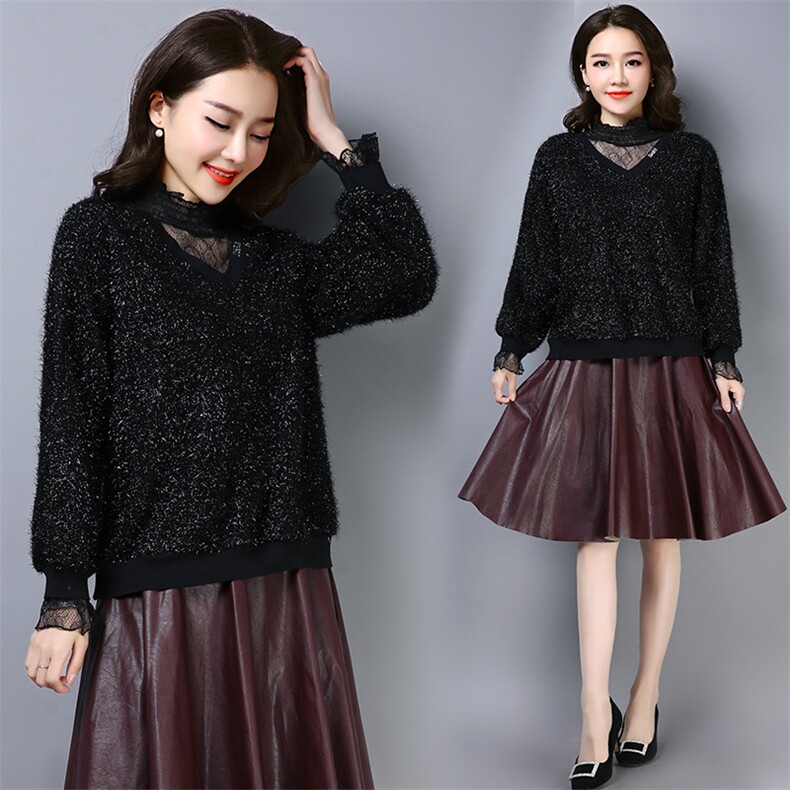 潮流长袖花纹蕾丝衫/雪纺衫2021年春季休闲时尚，女装蕾丝衫/雪纺衫，婷思杰（原婷想服饰）