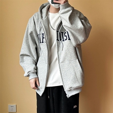 现货重磅宽松休闲绣花连帽卫衣外套男潮牌上衣A351-AW2499-P105，女装短外套，电商A351