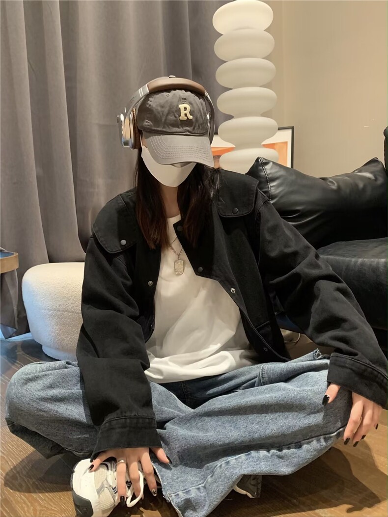牛仔外套男潮牌春秋痞帅高级感美式工装牛仔不规则夹克CJ01P85,男装夹克,星座1116-2
