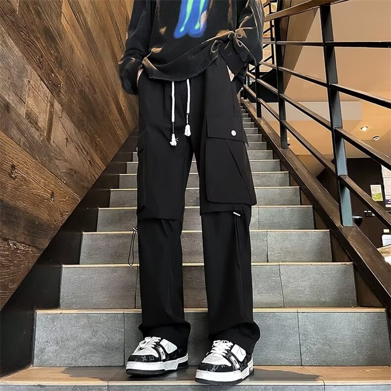 美式工装裤男款秋季户外机能冲锋裤阔腿宽松直筒休闲长裤KA28,男装休闲裤,星座1116A-1（原606A）