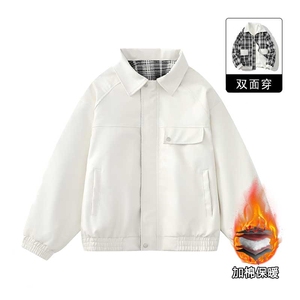 秋冬数据新款双面穿格子皮棉衣美式翻领百搭休闲棉服MF1088 P110图片