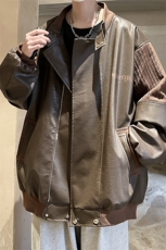 1肩膀针织民族风大码M-5XL面层：PU皮夹克男JK8756P110控149，男装民族服装，星座226-2