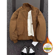 棉衣5W件现货冬季美拉德立领飞行夹克廓形高街棒球服加棉加厚外套，男装夹克，电商A486