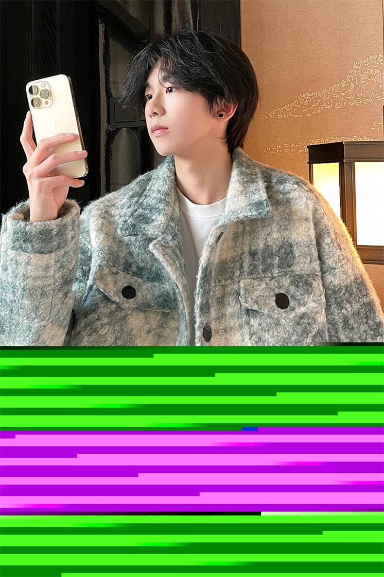 秋季新款男士格子夹克韩版简约外套上衣服A071-JK111-P125,男装夹克,电商A071