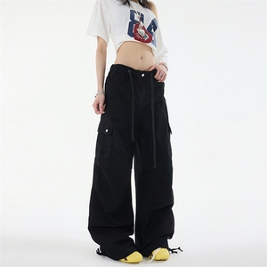 工装阔腿牛仔裤美式复古宽松街头休闲长裤女阔腿休闲裤YD9002-P75图片