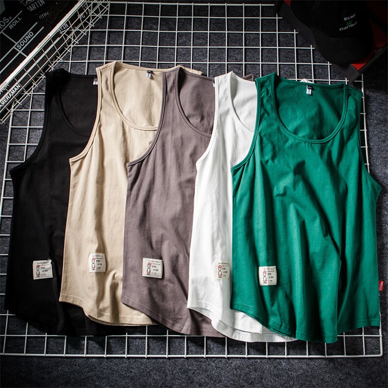 简约纯色运动无袖背心男宽松街头风百搭薄款T恤上衣B764-特价P18，男装背心/马甲，电商A007