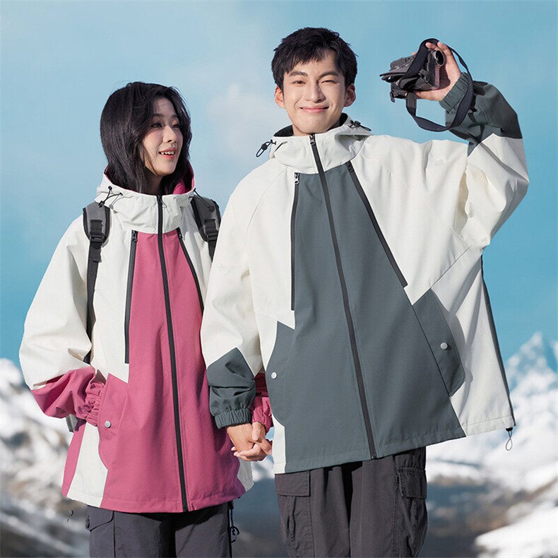 秋季新款宽松夹克男撞色三防冲锋衣外套DSA157B-JK7831-P75,男装夹克,电商A157B