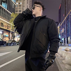 AY126/P138控178冬季社会小伙休闲百搭百搭口袋翻领棉服男黑首1，男装棉衣，星座305B-1