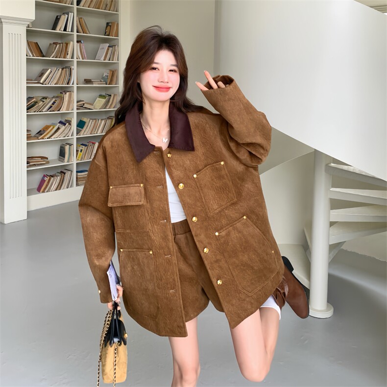 上新！2c113-1819-p195-k318外套+短裤套装,女装套装/套裙,2C113
