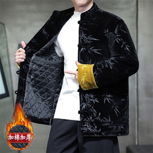 现货 25新中式丝绒竹叶压花高级感棉服MY9913-P130控189图片