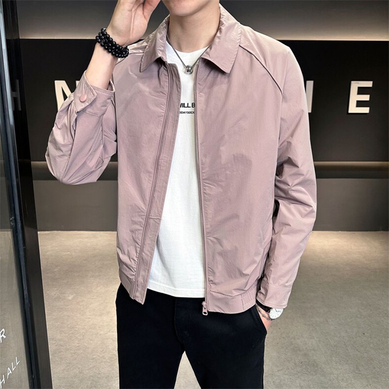 新款开衫翻领纯色精品夹克外套男,男装夹克,星座1206（原A206）