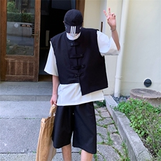特P93无差价夏季潮流设计百搭时尚马甲短裤套装-HN4008+HK7757，男装牛仔裤，电商A003
