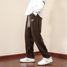 灯芯绒加绒卫裤男冬季加厚宽松垂感休闲裤K02818-P43加绒P50，男装休闲裤，星座308B-2